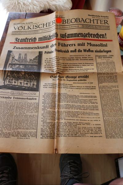 Zeitung Völkischer Beobachter Norddeutsche Ausgabe Juni 1940